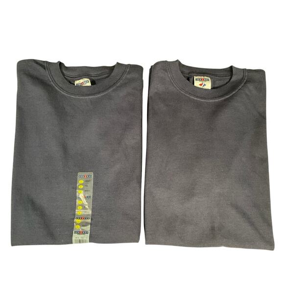 Vintage 90's JERZEES T-Shirts Solid Navy Blue Size Large NWT 100% Cotton 2 Pack - Picture 7 of 7